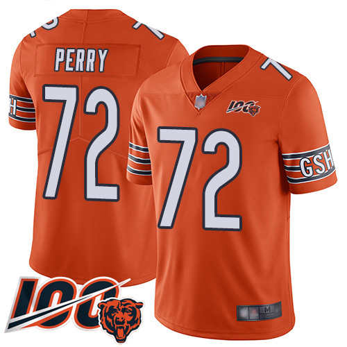 Chicago Bears Limited Orange Men William Perry Alternate Jersey NFL Football 72 100th Season